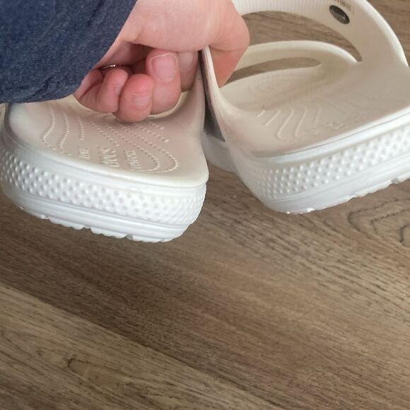 Crocs White Sparkly Sandals Sz 10 - Picture 5 of 7